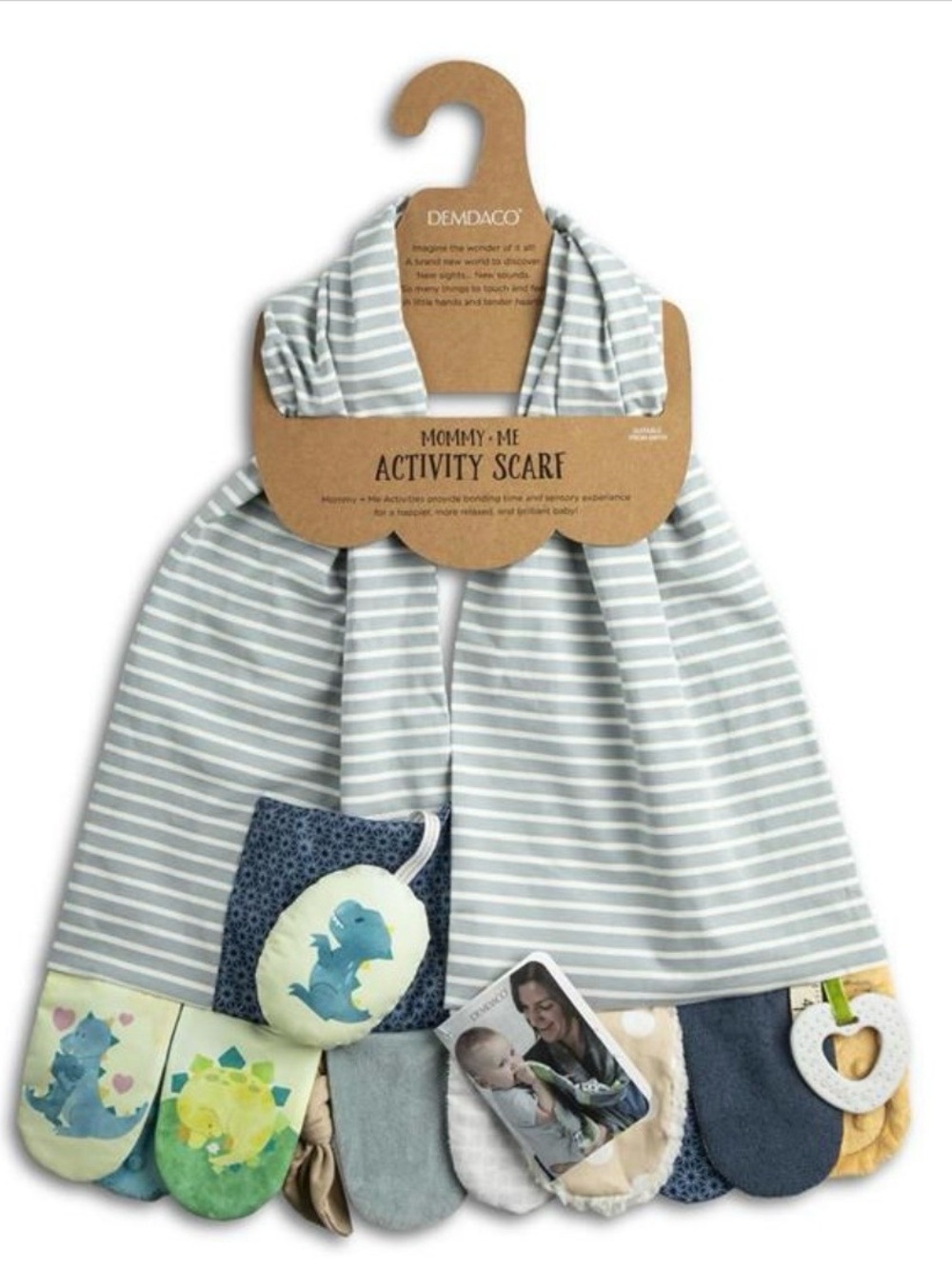 Baby’s Mommy-and-Me Activity Scarf with Dino Accents